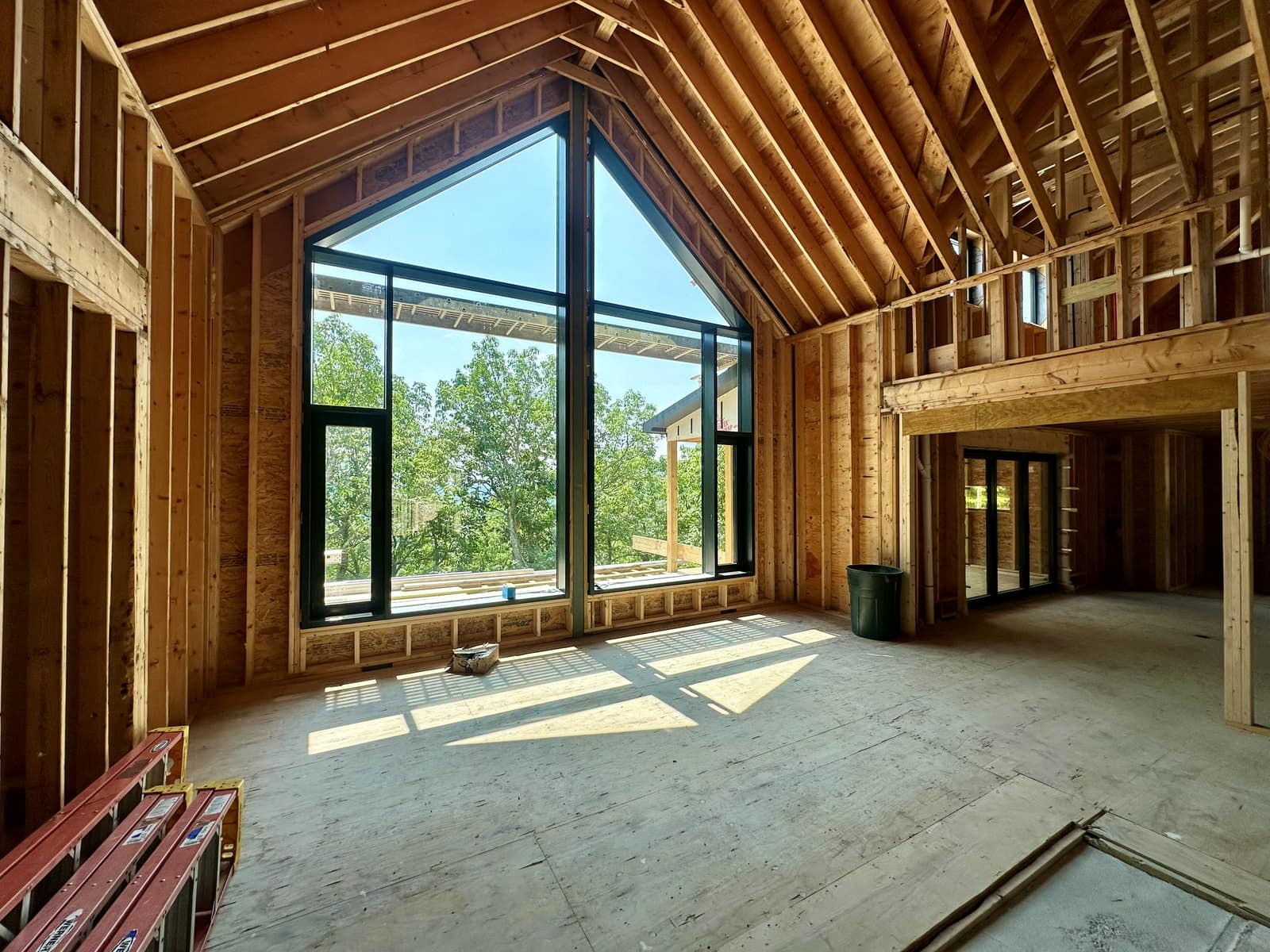 The same gable from inside the main volume.