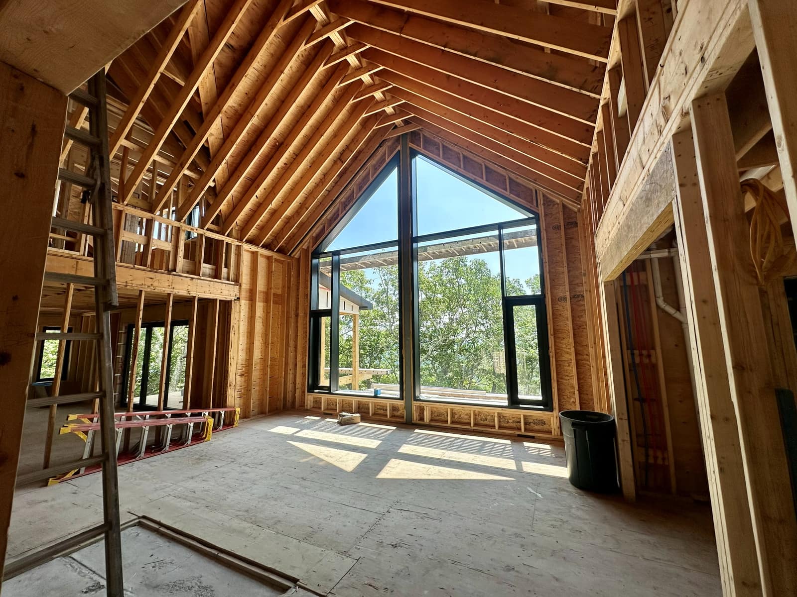 Gable glazing seen from the upper level.