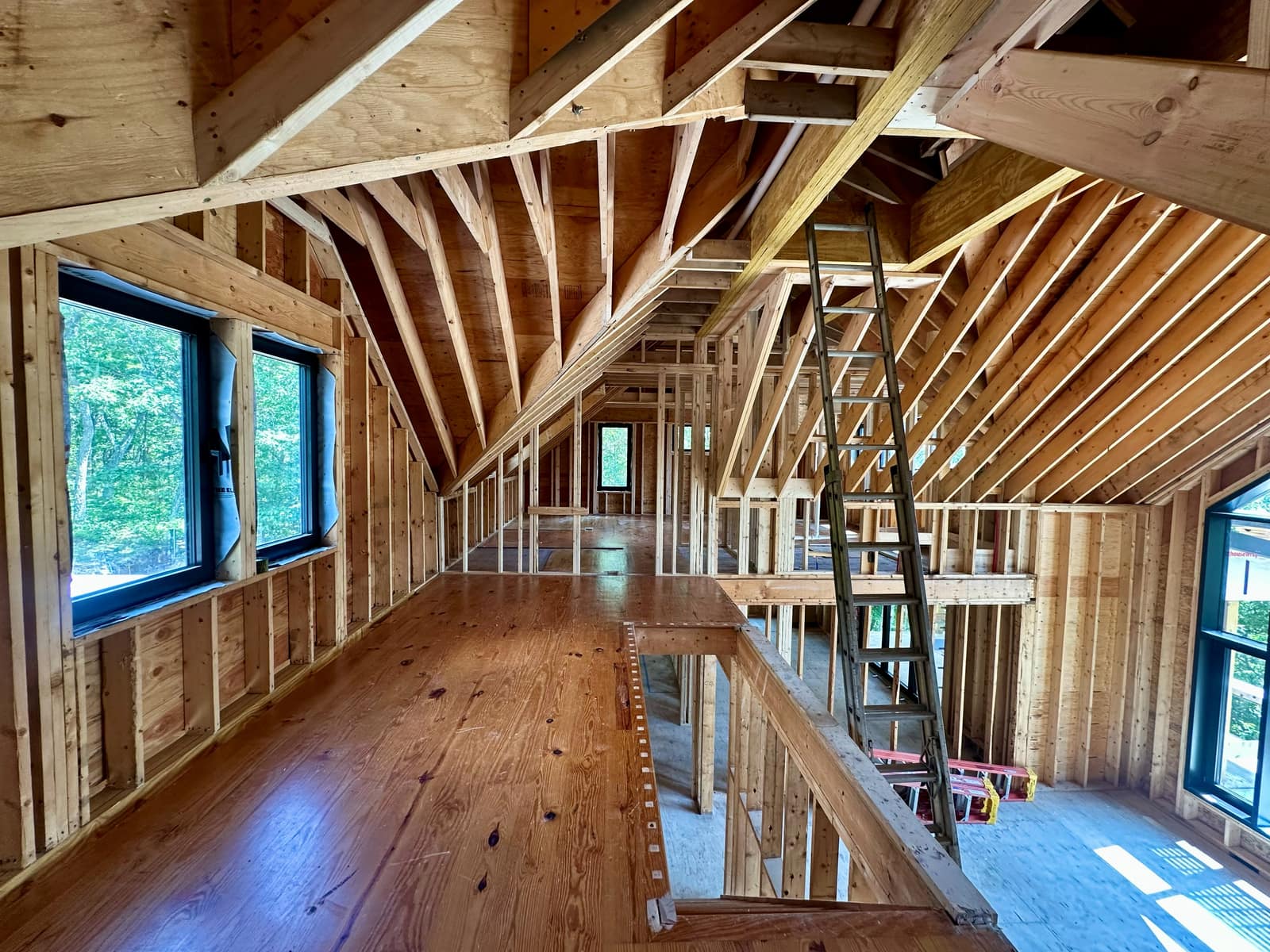 Upper landing looking down the length of the house.