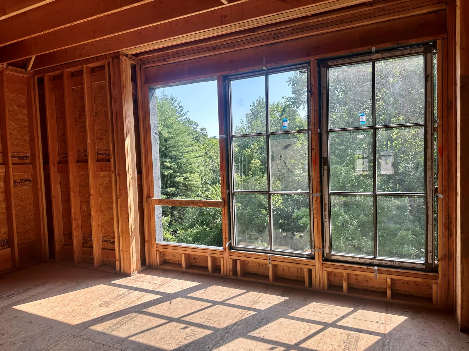 Grid window over the garden - bars applied to both faces of the glass.