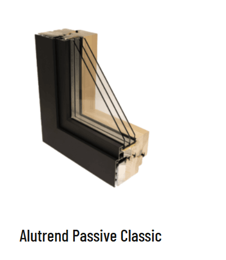 Alutrend Passive Classic aluminum-clad wood window with an insulated frame