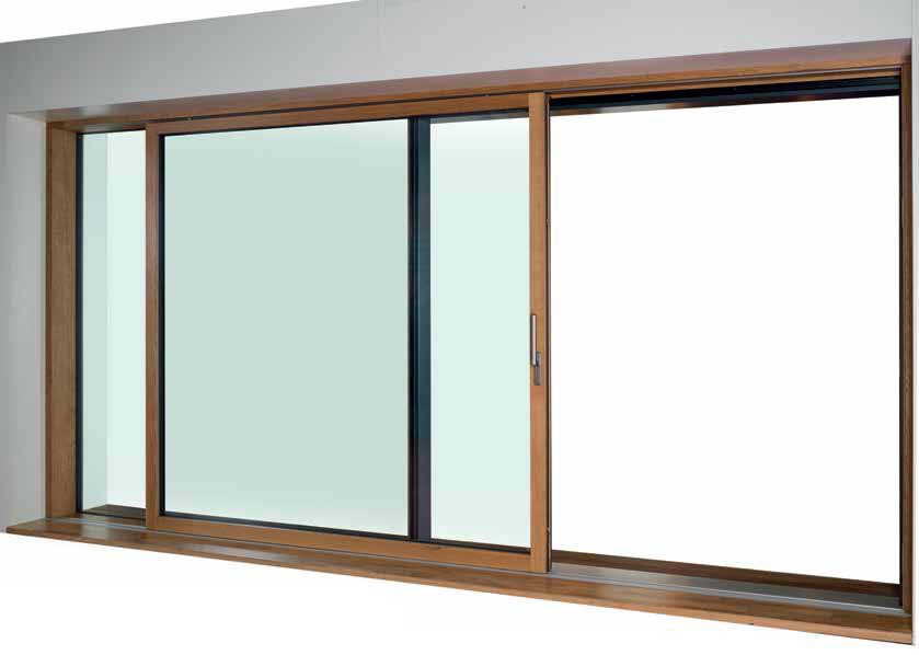 Timber Lift & Slide door render showing a timber moving panel